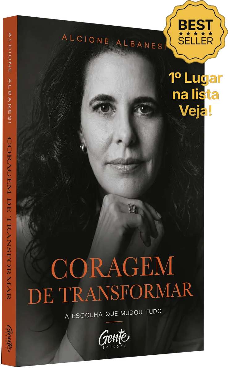 Capa do livro Coragem de Transformar, de Alcione Albanesi, com redação integral de Rodrigo Hamam